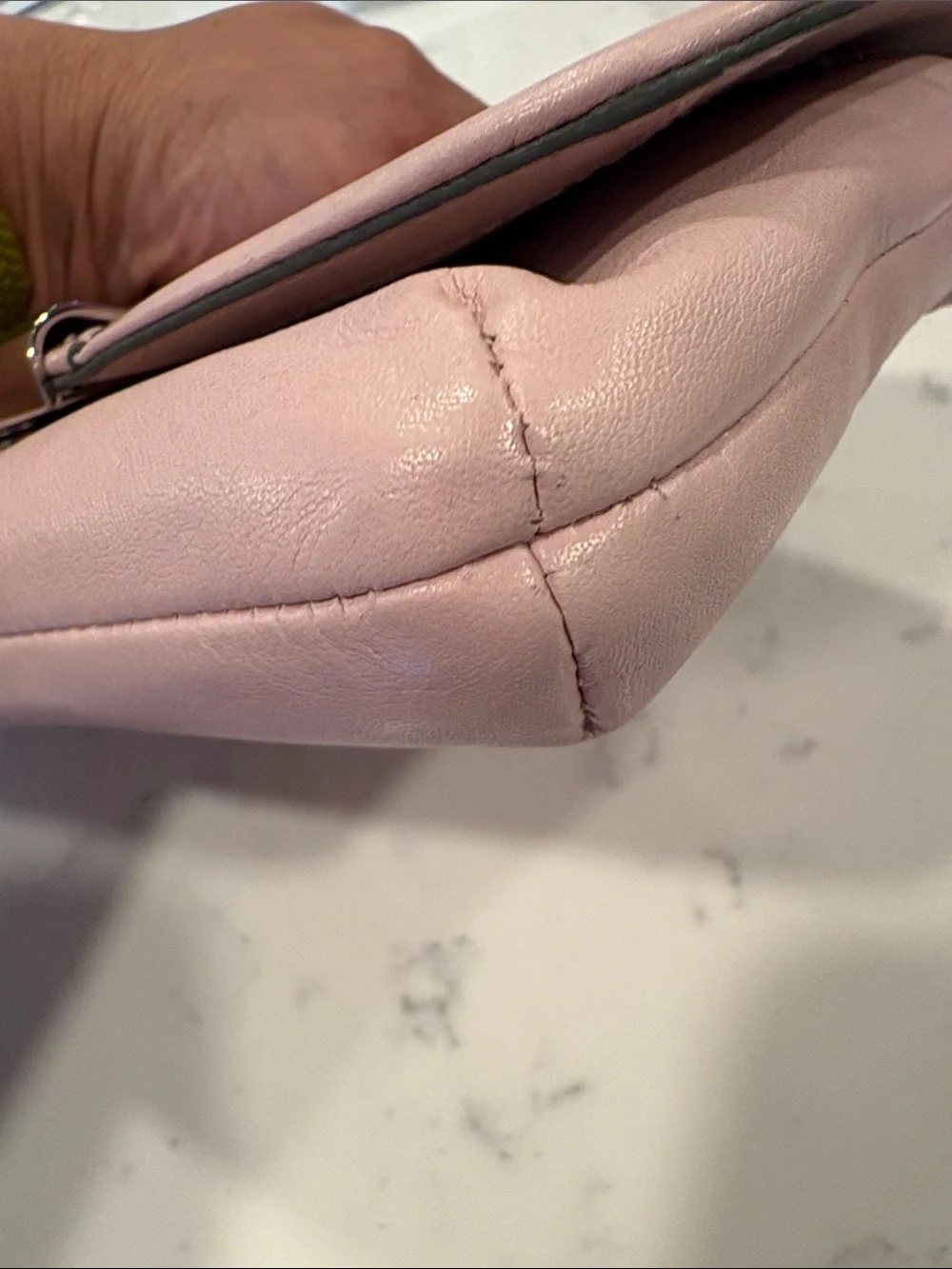 Coach Pale Pink Leather Wristlet Clutch with Silver Hardware